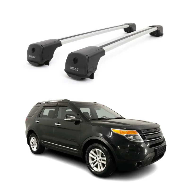 Dachträger Grundträger für Ford Explorer V 2011-2015 Pre-FL Aluminium Grau 2tlg