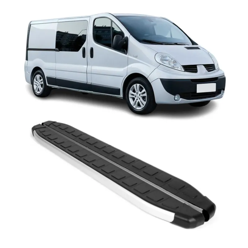 Trittbretter Seitenbretter für Opel Vivaro 2001-2014 Schwarz Aluminium L2 Langer