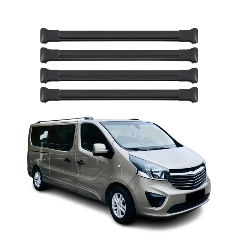 Dachträger Gepäckträger für Opel Vivaro A B 2001-19 Relingträger Alu Schwarz 4x