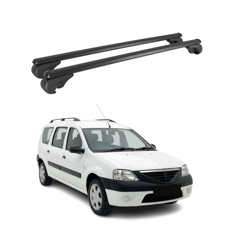 Dachträger Grundträger für Dacia Logan MCV I 2006-2013 TÜV Aluminium Schwarz 2x