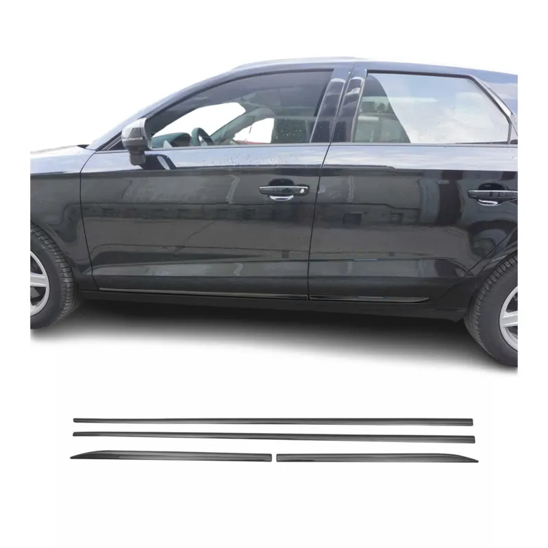 Seitentürleiste Türschutzleiste für Ford C-Max 2010-2019 Chrom Stahl Dunkel 4x