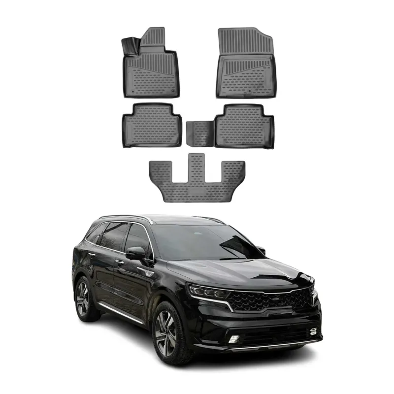 OMAC Gummimatten Fußmatten für Kia Sorento 2021-2026 TPE Automatten Schwarz 5x
