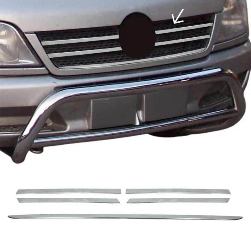 Kühlergrill Leiste Grillleisten für Mercedes Sprinter 901 905 1995-2006 Chrom 5x