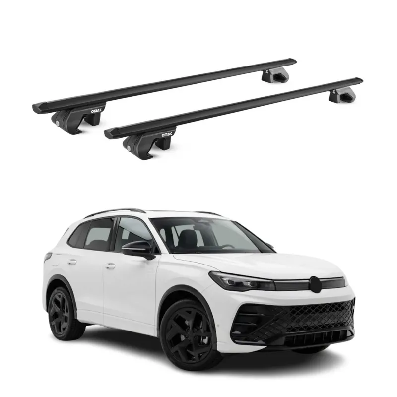 Dachträger Grundtäger für VW Tiguan mk3 2024-2026 90kg Alu Schwarz 2 tlg ABE