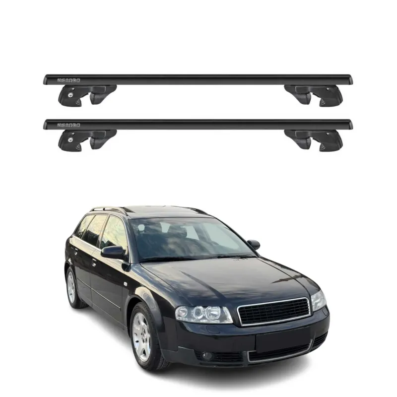Dachträger Grundtäger für Audi A4 B6 Avant 2001-2004 Alu 90kg TÜV Schwarz 2tlg