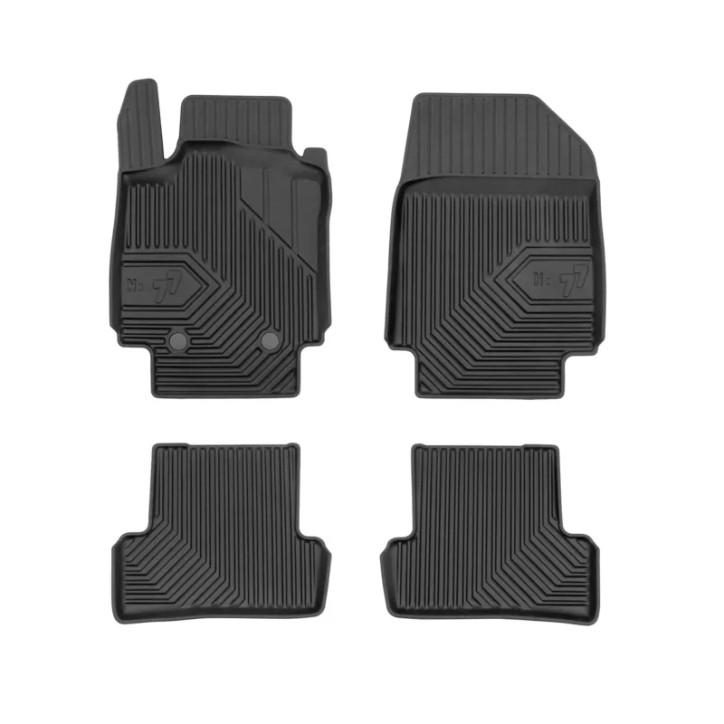 Fußmatten Gummimatten No.77 für Renault Clio III 2005-2012 TPE Schwarz 4 tlg