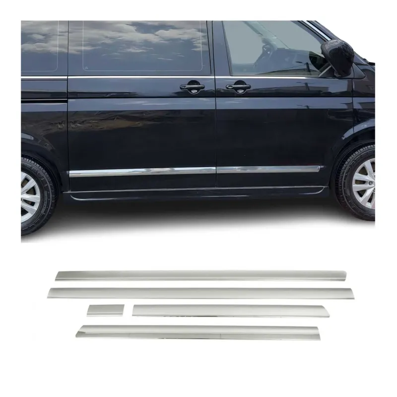 Seitentürleiste Türschutz für VW Transporter T5 2003-2015 L1 Kurzer Chrom 5x