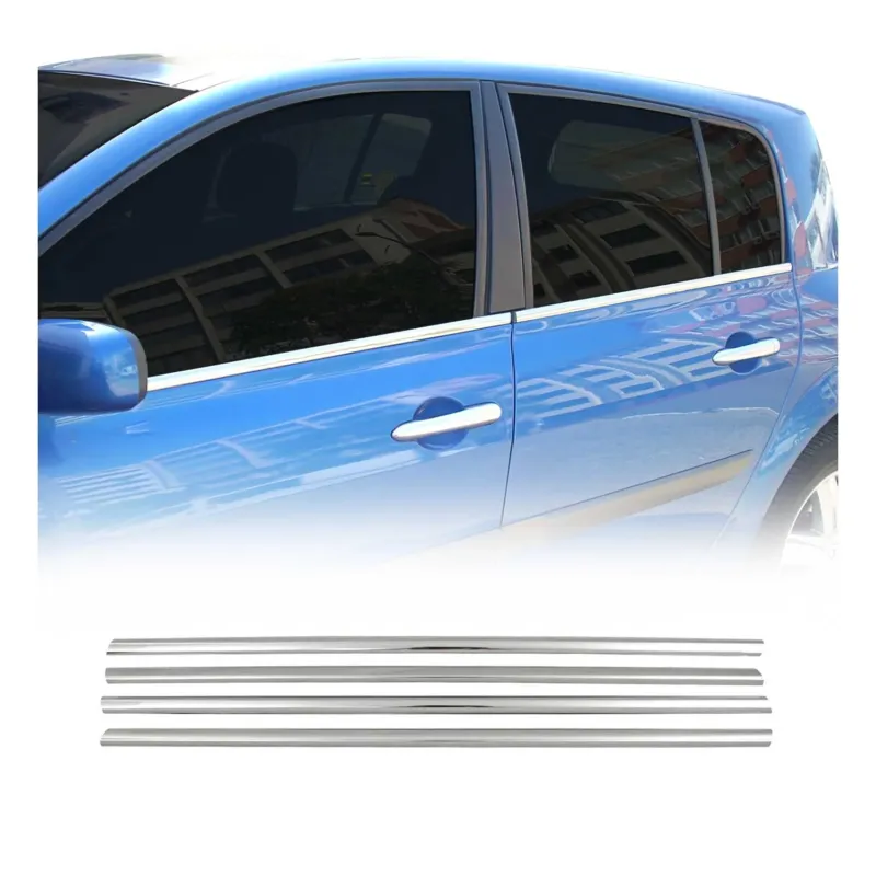 Fensterleisten Zierleisten für Renault Megane 2002-2009 Schrägheck Chrom 4tlg