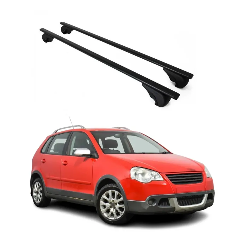 Dachträger Grundträger für VW Polo 2002-2009 75kg Stahl Schwarz 2 tlg