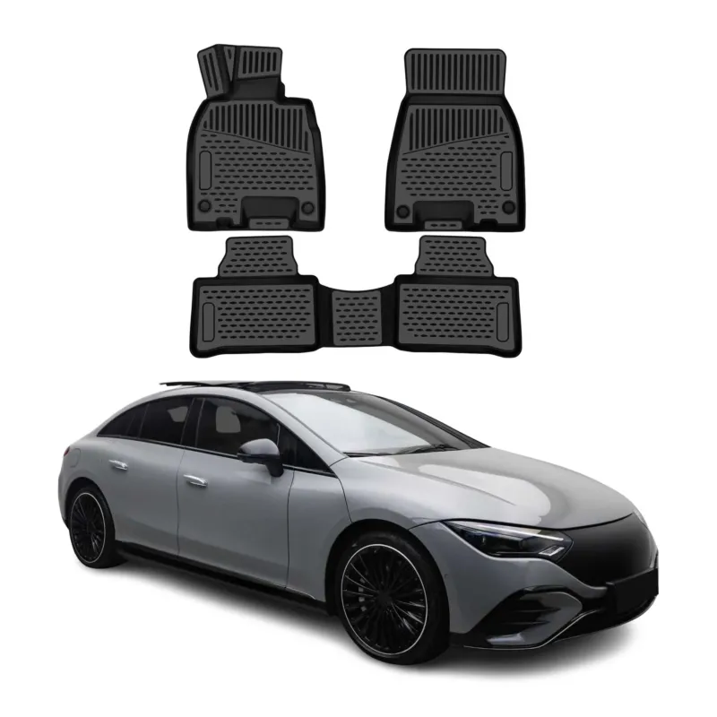 OMAC Gummimatten Fußmatten für Mercedes EQE V295 2023-2026 TPE Schwarz 3tlg