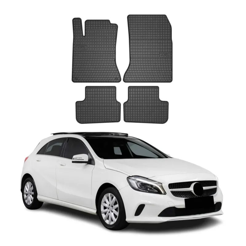OMAC Gummi Fußmatten für Mercedes A Klasse W176 2012-2018 Automatten Schwarz 4x