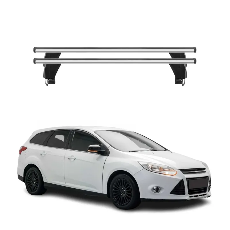 Menabo Dachträger Grundtäger für Ford Focus Turnier 2011-2018 50kg Alu Silber 2x
