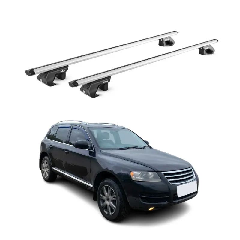 Dachträger Grundtäger für VW Touareg mk2 2010-2018 5 tür 90kg Alu Silber 2x ABE