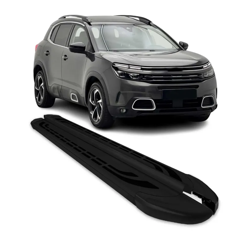 Trittbretter Seitenschweller für Citroen C5 Aircross 2018-2025 Schwarz Alu