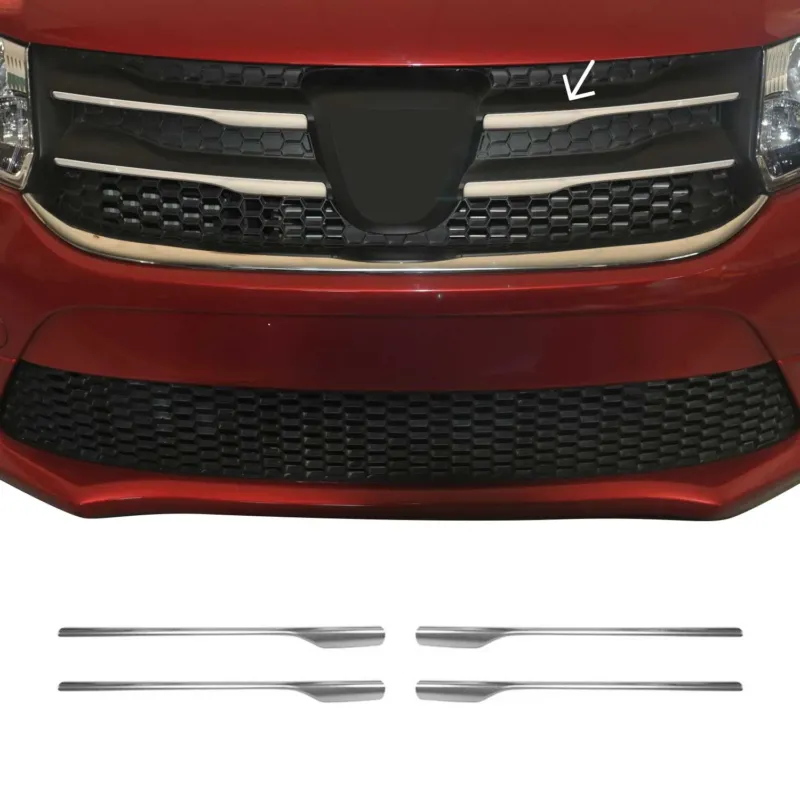 Kühlergrill Leisten Grillleisten für Dacia Sandero 2012-2017 Edelstahl Chrom 4x