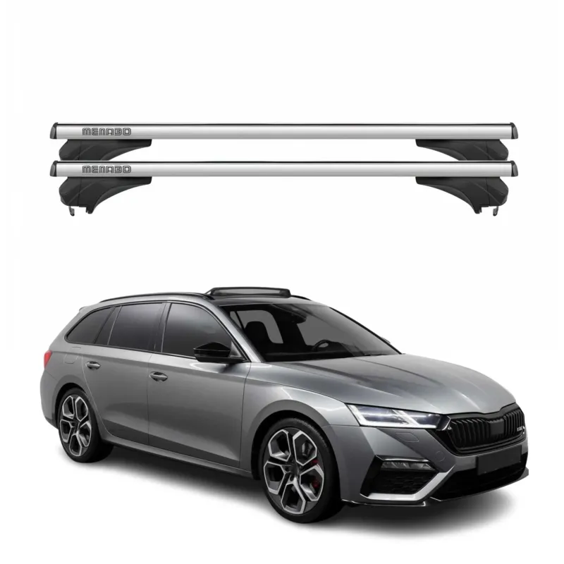 Menabo Dachträger für Skoda Octavia IV NX Kombi 2020-2026 Aluminium Silber 2 tlg