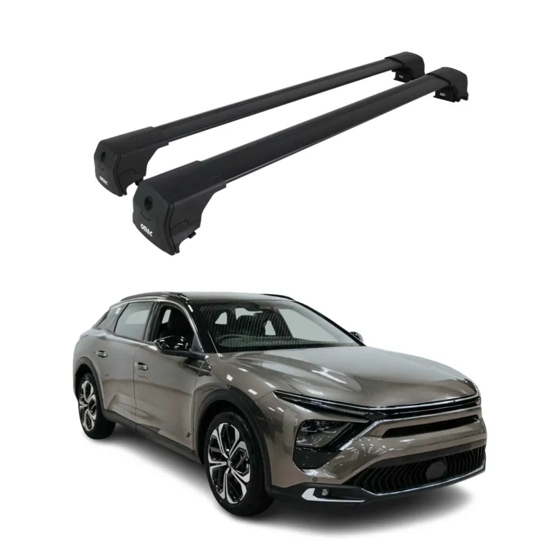 Dachträger Gepäckträger für Citroen C5 X 2022-2026 Schwarz Aluminium 2tlg