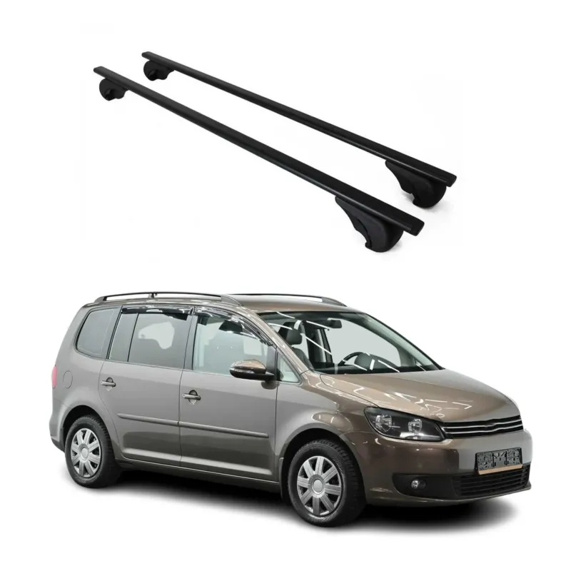 Dachträger Grundträger für VW Touran mk1 2003-2015 75kg Stahl Schwarz 2 tlg