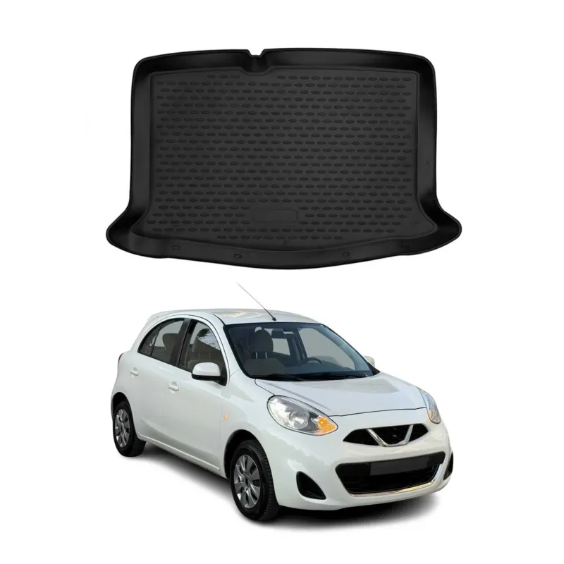 Kofferraummatte Kofferraumwanne für Nissan Micra 2017-2021 Gummi TPE Schwarz