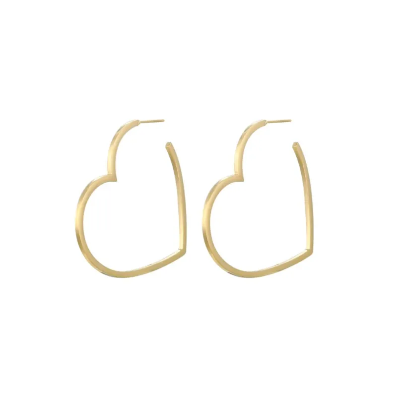 Ohrringe Herzen 'LOVE slim' gold