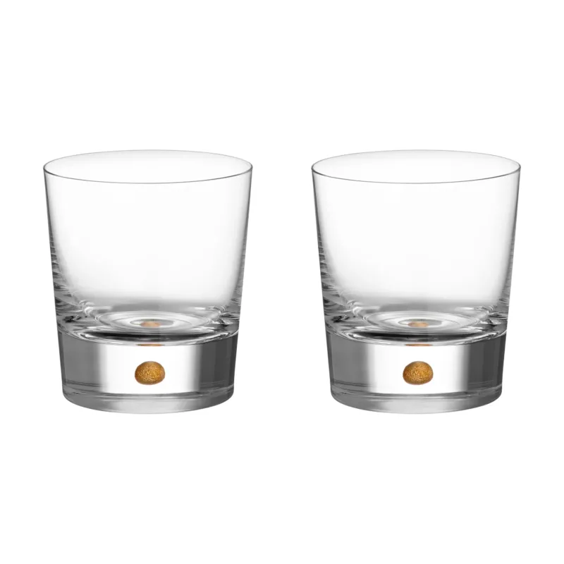 Intermezzo Gold Double Old Fashioned Glass (Set of 2)