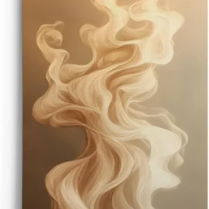 Paul Sinus 60x90cm Wandbild, Atemberaubende Dynamik in Schwungformen – Elegante Kunst in fließenden Beigetönen