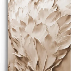 Paul Sinus 60x90cm Wandbild Kraft der Liebe in Beige – Plastische Herzkomposition mit floraler Struktur Blume