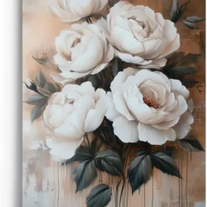 Paul Sinus 60x90cm Wandbild Rosenpracht in Beige – Eindrucksvolle Blütenvielfalt mit stilvoller Blume