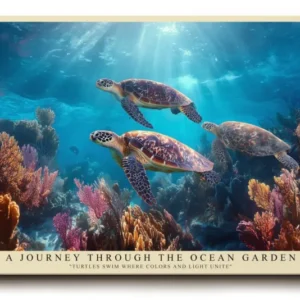 Paul Sinus Wandbild A Journey Through the Ocean Garden Sea Turtles in Colorful Coral Depths
