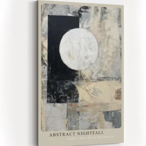 Paul Sinus Wandbild in 40x60cm Abstract Nightfall – Zeitgenössische abstrakte Kunst mit kontrastreicher Geometrie und strukturierten Flächen
