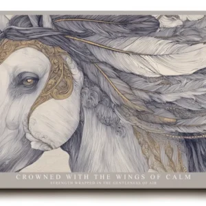 Paul Sinus Wandbild Crowned with the Wings of Calm Majestic Horse with Golden Grace and Airy Elegance