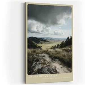 Paul Sinus Wandbild in 40x60cm dramatische Landschaft unter schweren Wolken – stimmungsvolles Naturmotiv für ausdrucksstarke Raumgestaltung