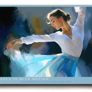 Paul Sinus Wandbild Elegance in Blue Motion dynamisches Ballettmotiv in leuchtenden Blautönen mit anmutiger Bewegung und Leichtigkeit