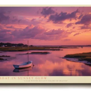 Paul Sinus Wandbild The Boat in Sunset Glow – Romantische Abendstimmung mit Boot im Sonnenuntergang