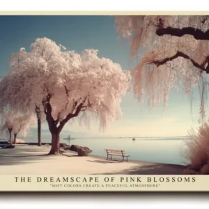Paul Sinus Wandbild The Dreamscape of Pink Blossoms Soft Colors Create a Peaceful Atmosphere