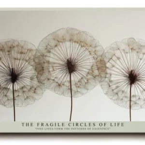 Paul Sinus Wandbild The Fragile Circles of Life zartes Naturmotiv mit filigranen Samenstrukturen in Kreisanordnung