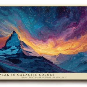 Paul Sinus Wandbild The Peak in Galactic Colors Bright Lights Flow Through the Night Sky