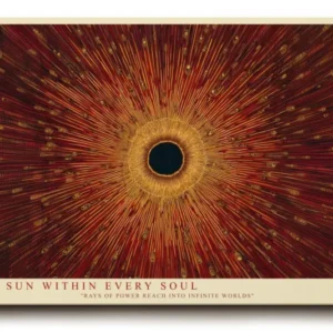 Paul Sinus Wandbild The Sun Within Every Soul Abstract Energy of Radiant Power in Red and Gold