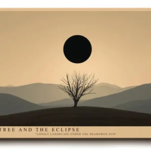 Paul Sinus Wandbild The Tree and the Eclipse – Der einsame Baum unter der Finsternis