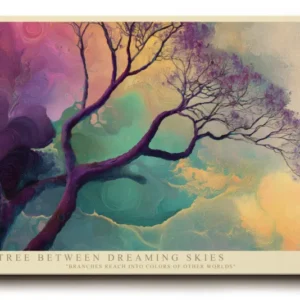 Paul Sinus Wandbild The Tree Between Dreaming Skies Colorful Branches Across Imaginary Worlds