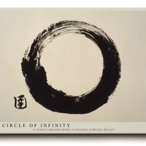 Paul Sinus Wandbild Zen Circle of Infinity minimalistisches Motiv mit schwarzem Pinselkreis auf hellem Hintergrund