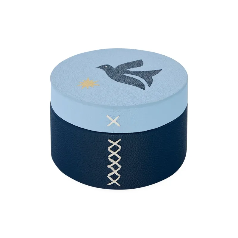 Jonathan Adler runde Leder-Aufbewahrungsbox Playa | Small