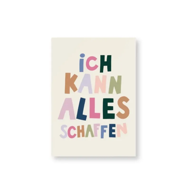 Postkarte 'Ich kann alles schaffen' Lettering