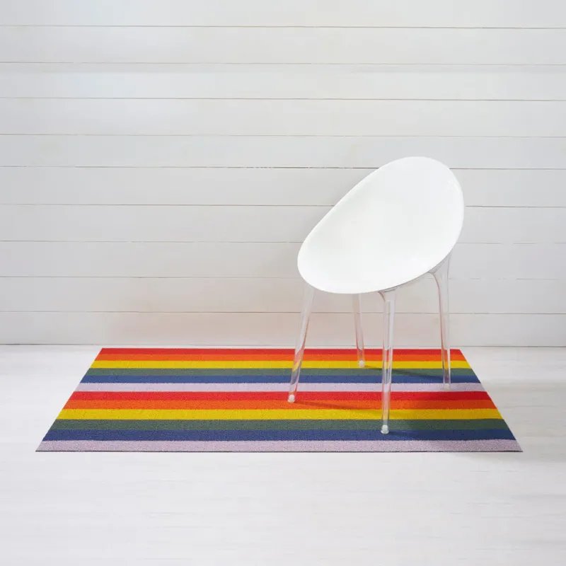 Rainbow Stripe Indoor/Outdoor Shag Floormat