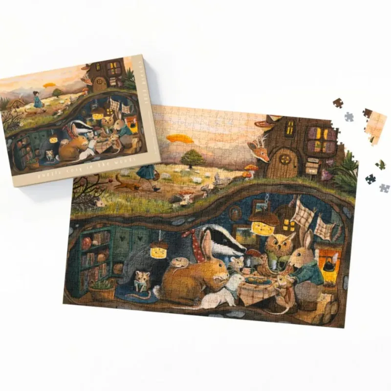 Gemütliches Puzzle 'Gemütlich im Wald'