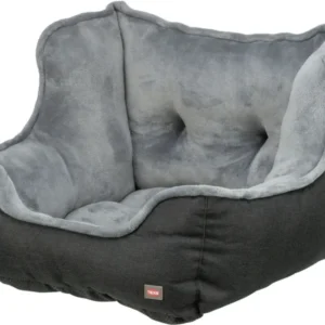 TRIXIE Hunde Autositz – weich gepolstert, Gurtdurchführung, waschbar, 50×40×50 cm, schwarz