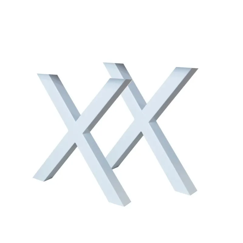 Rahmen X Weiß Dimehouse Weiß LxBxH 78x74x29 Metall Weißes Foto, diagonale Vorderansicht