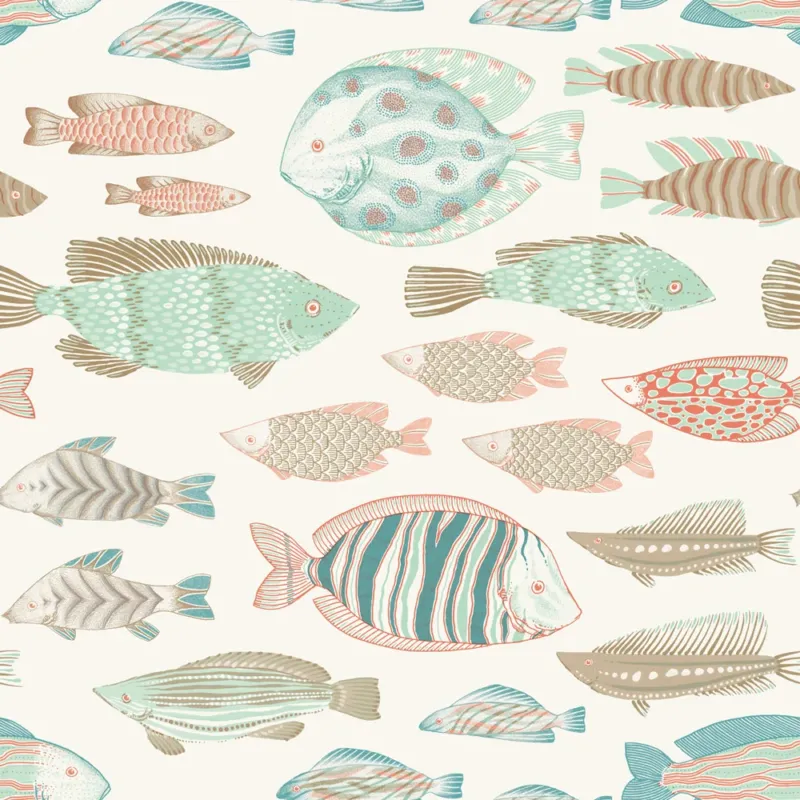 Marine Fish Peel and Stick Wallpaper Sample Swatch