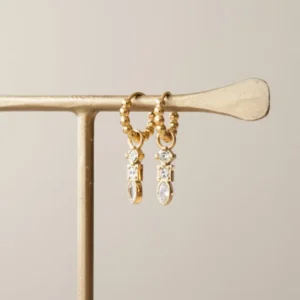 TILTIL Set Of 2 Crystal Drop Zircon Earrings Gold - Things I Like Things I Love