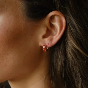 TILTIL SET OF 2 Earrings Zircon Chunky Orange - Things I Like Things I Love